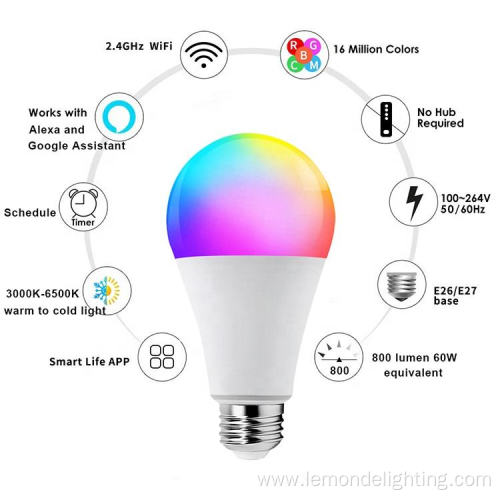 Google Home Bulb Light RGB Lamp LED Bulb